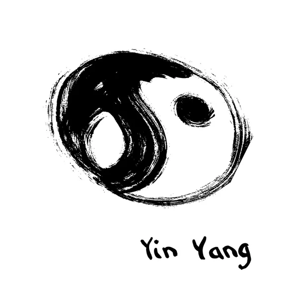 Budist yin yang sembolü. Çin kaligrafi mürekkep.
