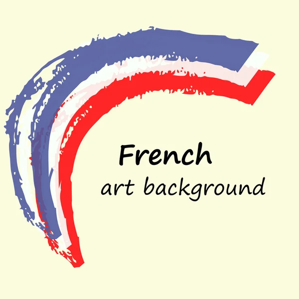 Creatieve achtergrond in de Franse kleuren. Frankrijk kunst vlag — Stockvector