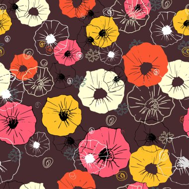 Sorunsuz çiçek desenli. Renkli çiçek arka plan. Duvar kağıdı