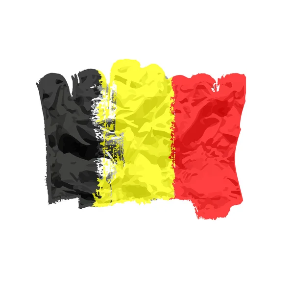 Belgisk flagg målad av borste hand färger. Konst flagga. Belgien — Stock vektor