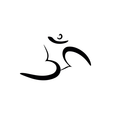 OM işareti elle boyanmış. Budizm ve Hinduizm kutsal sembolü.