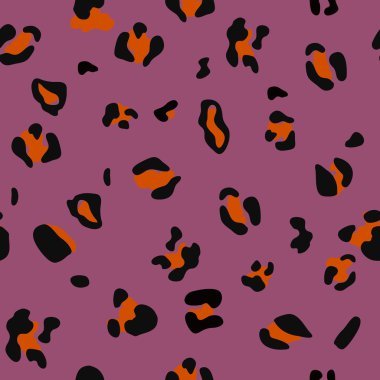 Seamless pattern of jaguar spots. Natural textures.Seamless animal pattern for textile design clipart