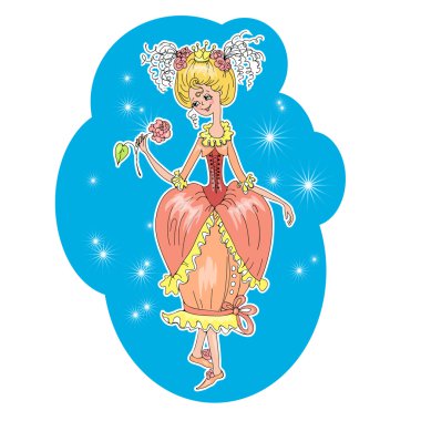 Romantik kız çizgi film vektör