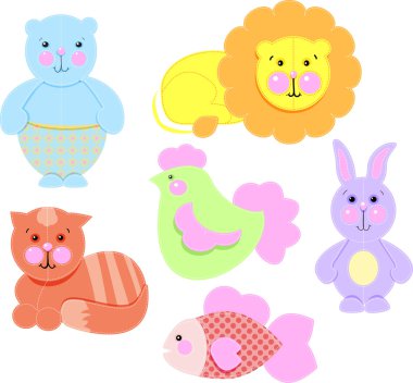vektör çizim - bebek oyuncakları Icons set