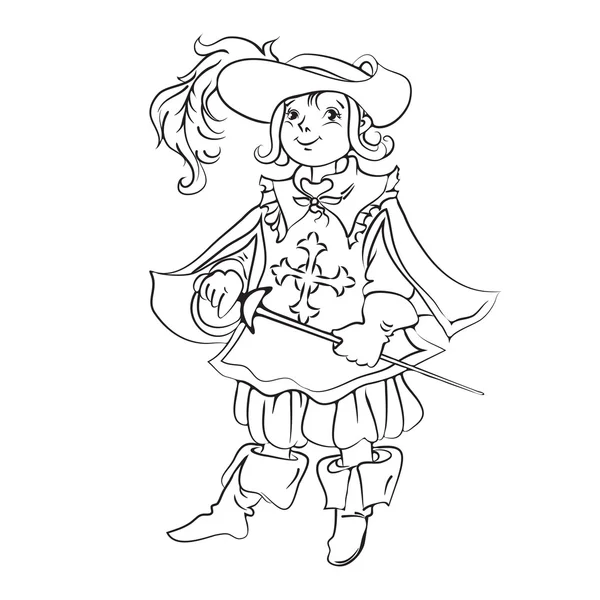 Silahşör Noel kroki için çocuk kılığında