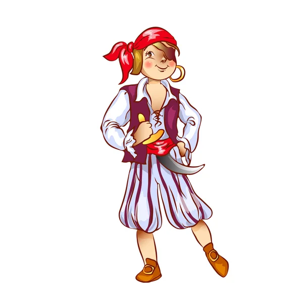 Boy dressed as pirate for  Christmas — Stock Vector