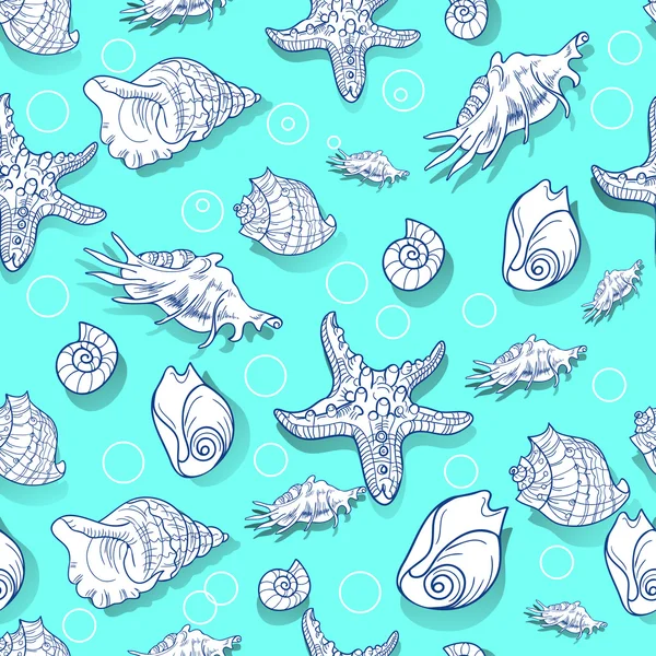 Pattern seashell — Stock Vector