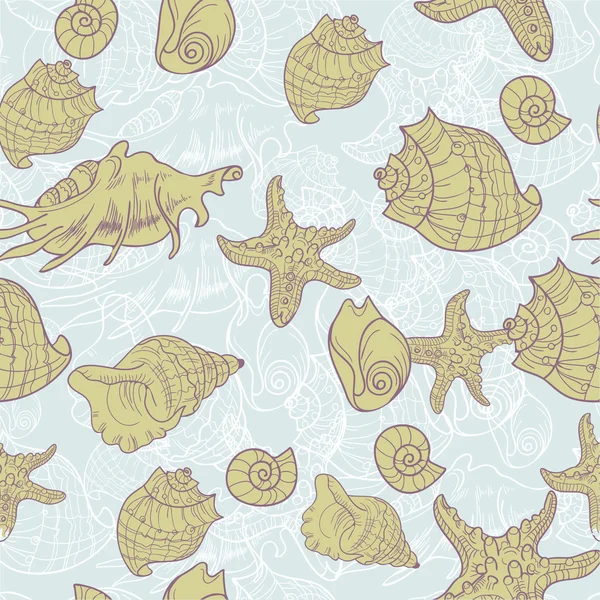 Pattern seashell — Stock Vector
