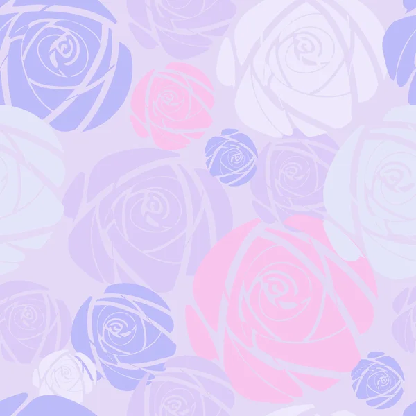 Nahtloser Hintergrund mit rosa Rosen. Vektorillustration. — Stockvektor