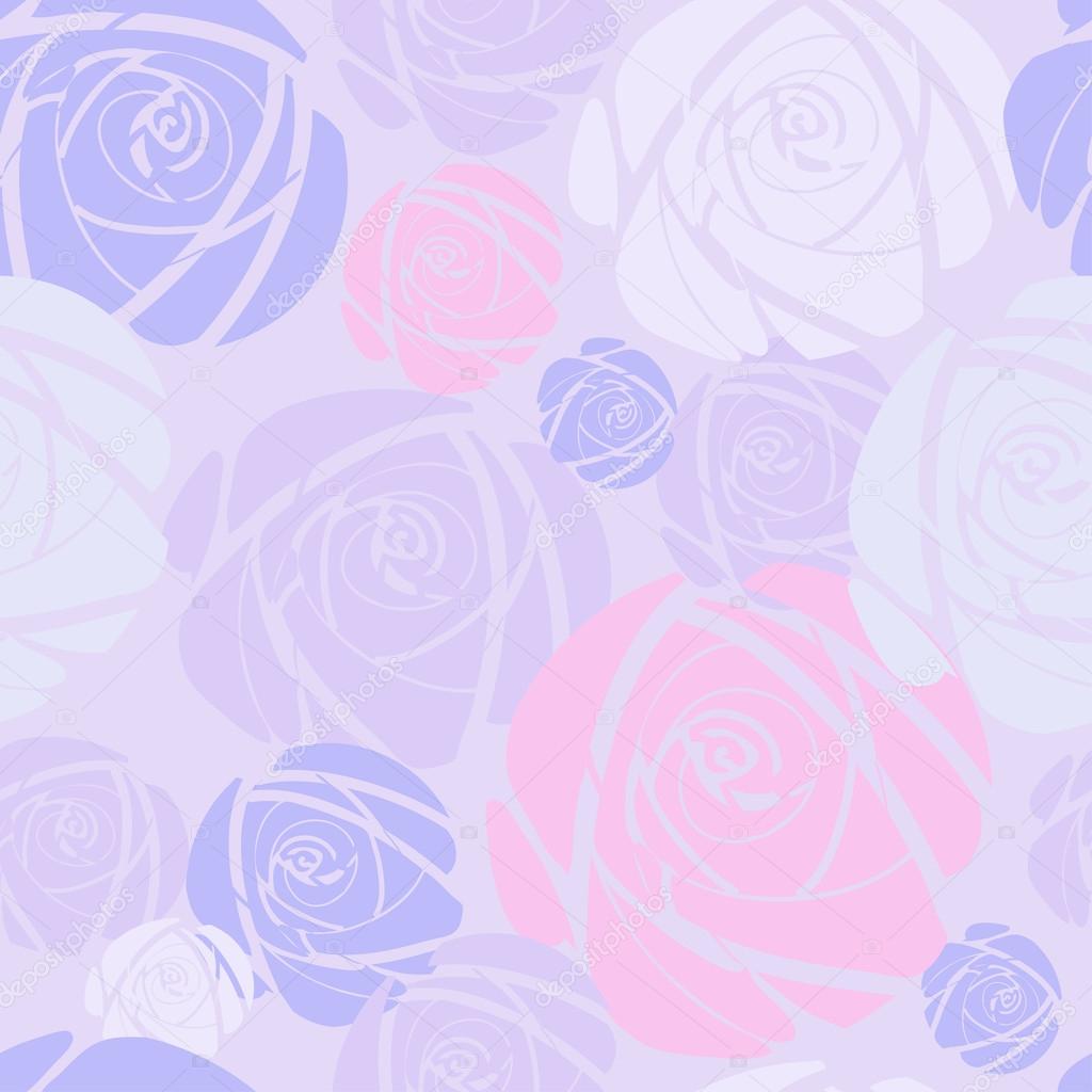 Seamless background with pink  roses. Vector illustration.