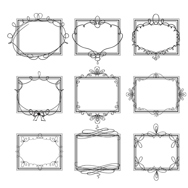 Set marcos decorativos vector ilustración — Vector de stock