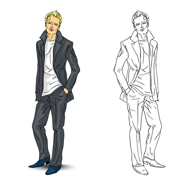 takım elbise zarif genç adam