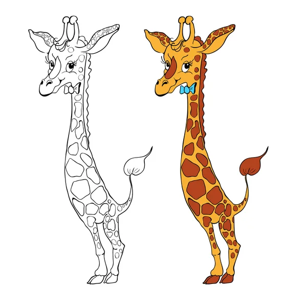 Ilustración de jirafa de dibujos animados.Vector — Vector de stock