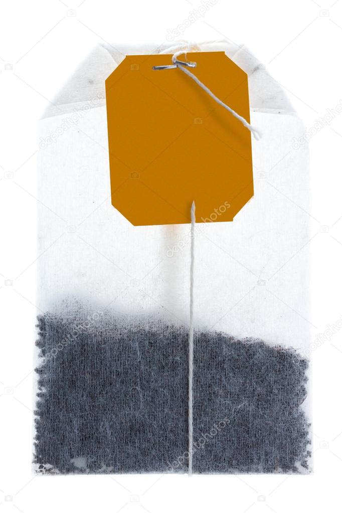 Classic yellow tagged tea bags.