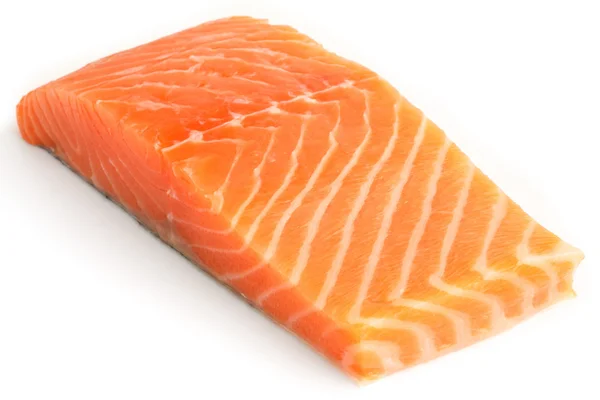 Slice of raw salmon fillet — Stock Photo, Image