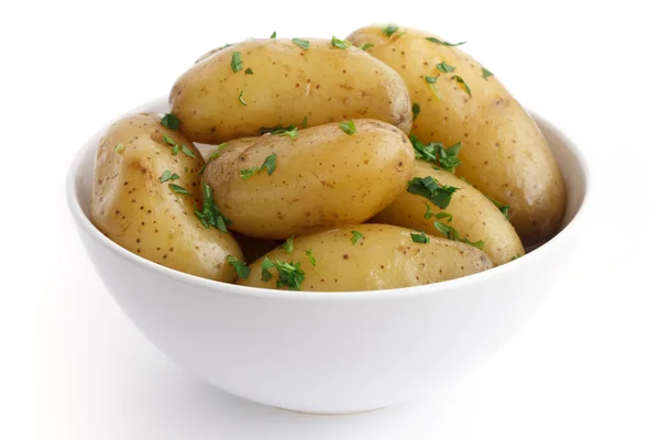 Dziecka gotowane ziemniaki z pietruszką. — Zdjęcie stockowe