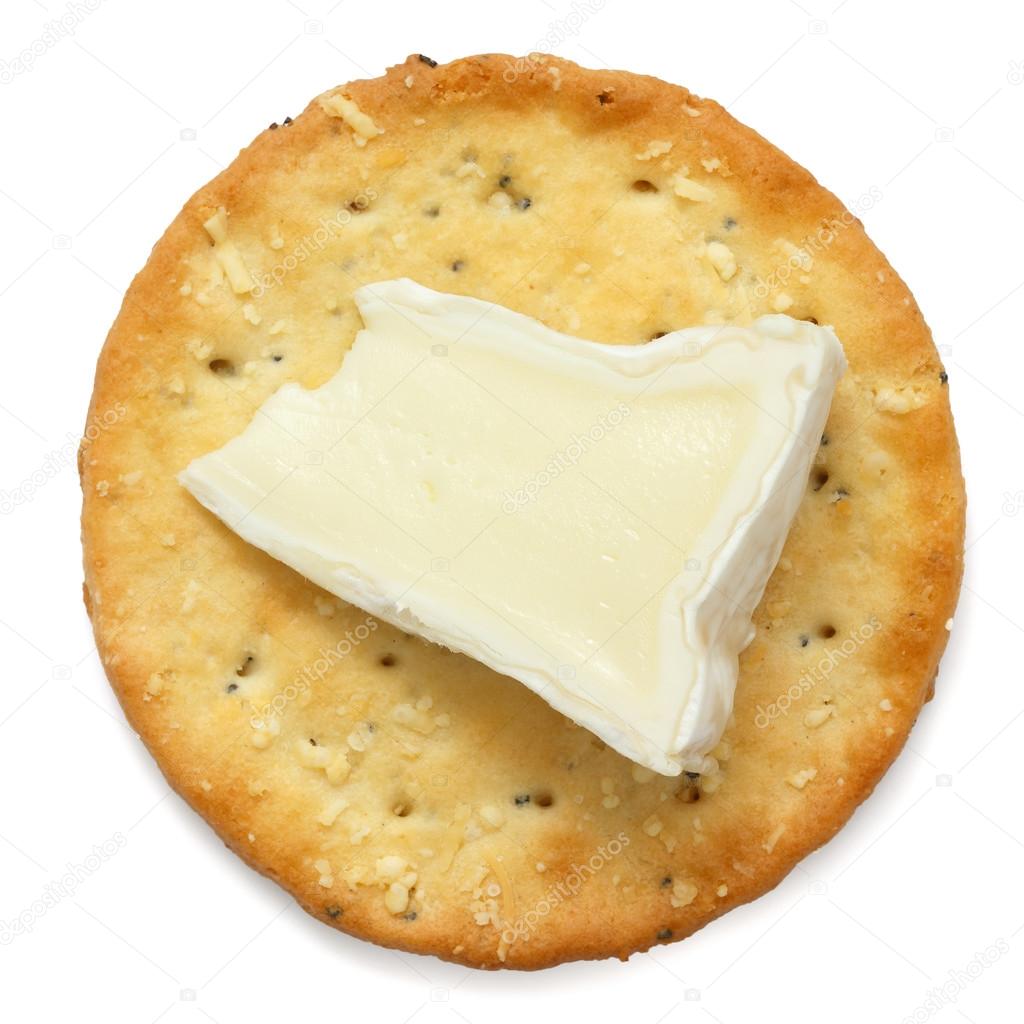 Round large cheese crackers.