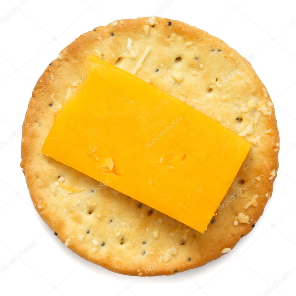 Round large cheese crackers.
