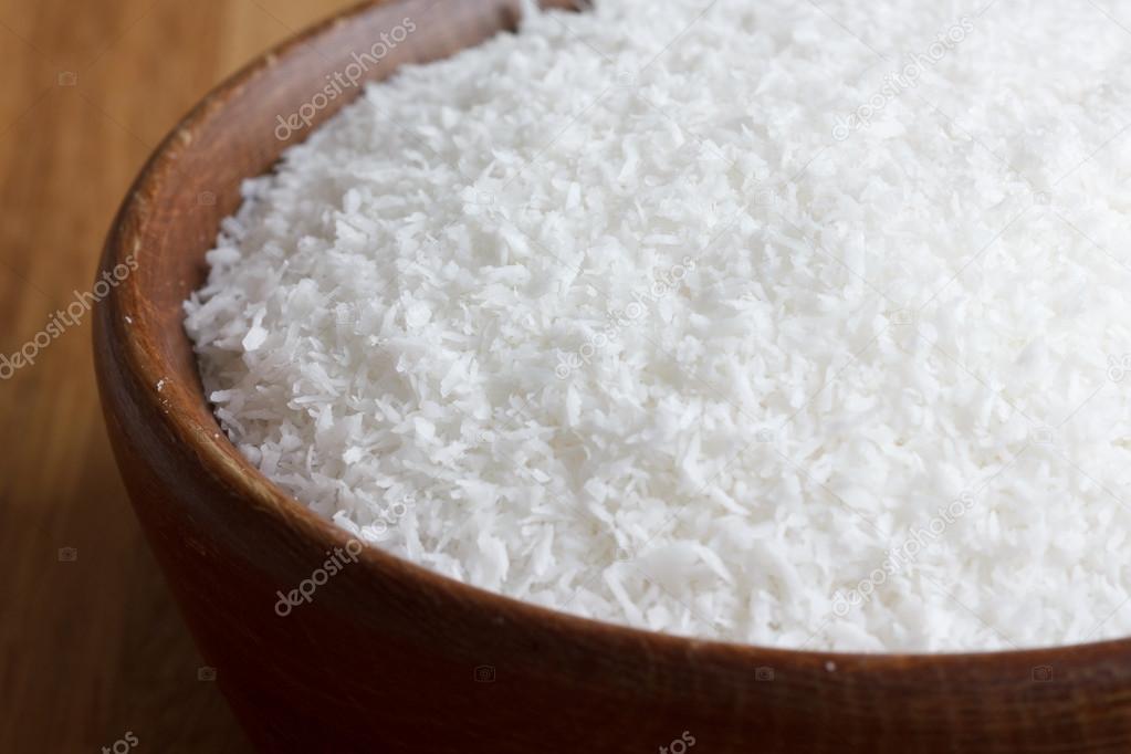 Flaked and shredded coconut.