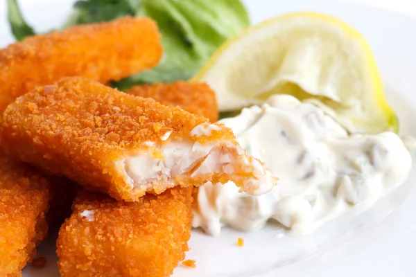 Golden fried fish fingers. — Stock Photo, Image