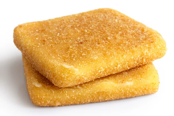 Golden fried bread crumbed cheese. — Stock Photo, Image