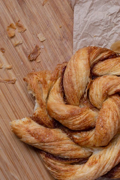 Cardamome Bun Torsion Avec Morsure Près — Photo