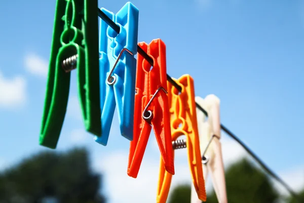 Clothespins in the sky — Stock Photo, Image