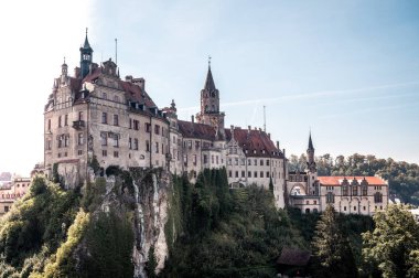 Almanya 'daki Sigmaringen Kalesi Baden Wuerttmenberg Gün Işığı
