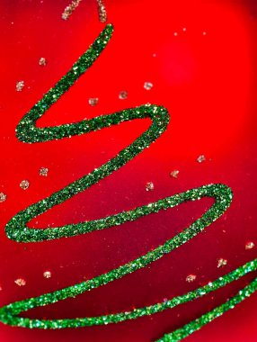 Yeşil Parıltı Kurdelesi Girdap Kırmızı Arkaplan Altın Parıltı Bayram Dekorasyonu Noel Partisi Zarif Kutlama Süslemesi Tasarımı