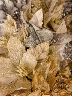 Arka planda güzel noel süslemeleri, kapatın.