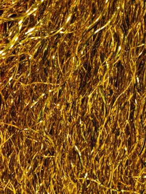 Altın Metalik Tinsel desen Soyut Arkaplan Parlak Noel Çelengi Parti Dekorasyonu Retro Folyo Kurdelesi Sarı Tatil