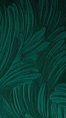 Yükseltilmiş Botanik Yaprak Desenli Koyu Yeşil Kabartmalı Kumaş Desenli - 8K Ultra Yüksek Çözünürlüklü Dikey Duvar Kağıdı Arkaplanı.