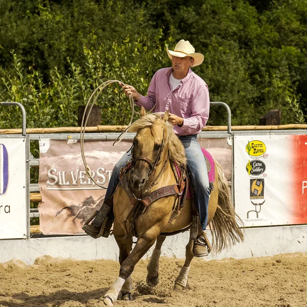 Soutěž Rodeo ranč slaňování — Stock fotografie