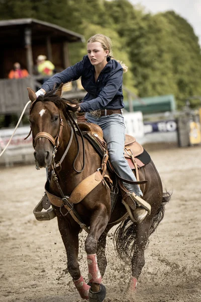 Rodeo concurrentie in ranch moulinette — Stockfoto