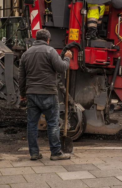 Trabajadores Construcción Carreteras Colonia — Foto de Stock