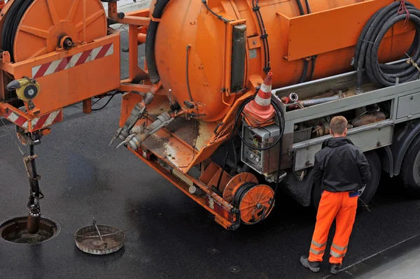Sewer cleaning. — Stock Image Sewer cleaning. Stock Photo