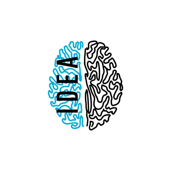 人間の脳ベクトルのアイコンのイラストは 白の背景に隔離され 革新のシンボル アイデア 教育の概念 — ストックベクタ