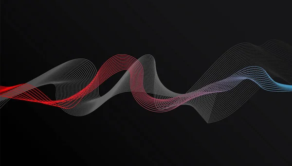 Modern Colorful Wave Shape Design Dark Background — Stock Vector