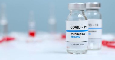 Coronavirus Sars-Cov-2 aşı laboratuarında fotokopi alanı olan anti virüs tüpleri.