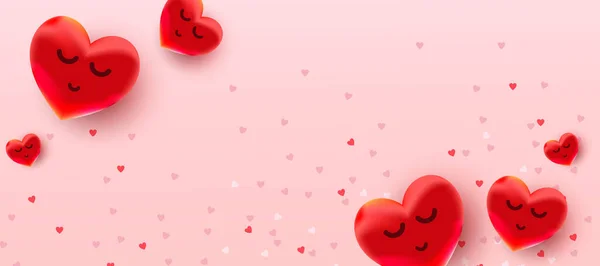 Fondo Del Día San Valentín Con Patrón Corazones Globos Rojos — Archivo Imágenes Vectoriales