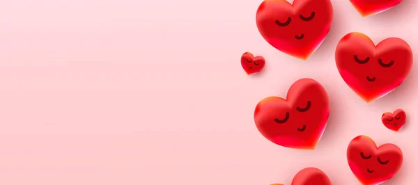 Fond Saint Valentin Avec Motif Coeur Ballons Rouges Feuille Air — Image vectorielle