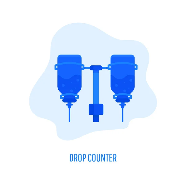 Drop Counter Symbol Infusionsflasche Infusionstropfen Auf Weißem Hintergrund Vektorflache Illustration — Stockvektor