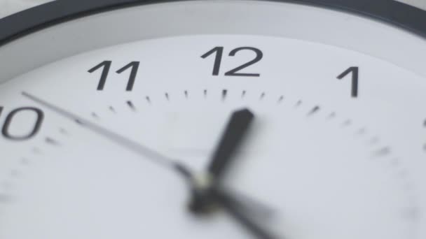 Time is running out. Timelapse moving fast. Wall clock with dial and hand on the wall, time lapse shooting — Stock Video