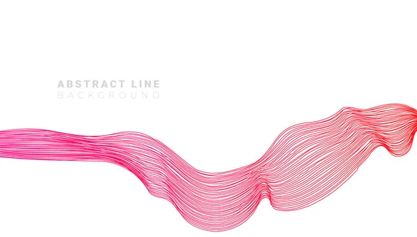 Colored Red Abstract Fluid Line Sound Wave White Background Vector — Stock Vector