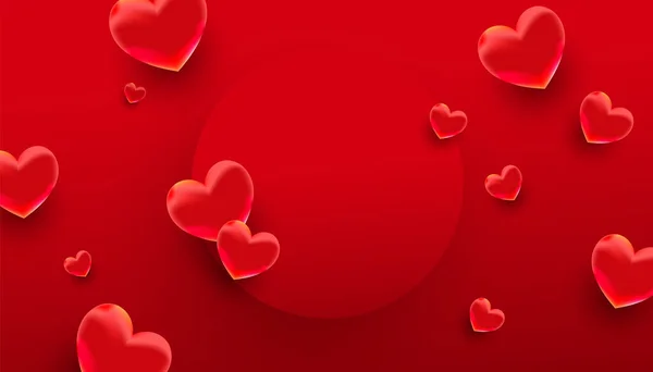 Cadre Carte Voeux Saint Valentin Avec Des Formes Amour Sur — Image vectorielle