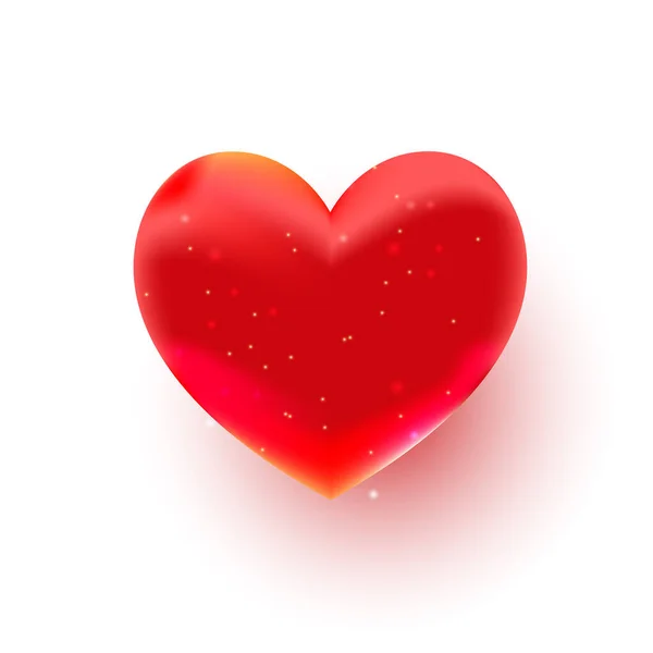 Doux Coeur Amour Réaliste Icône Isolée Sur Fond Blanc Joyeuse — Image vectorielle