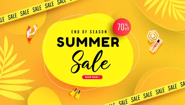 Sale banner template design special offer. Promotion banner for seasonal offer, promotion, advertising. - Stok Vektor