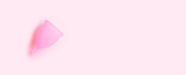 Багаторазова Силіконова Менструальна Чашка Рожевому Фоні Жіноче Здоров Альтернативна Гігієна — стокове фото