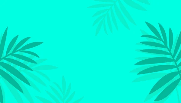 Hello Summer Template Banner Tropical Leaves Green Background Store Marketing — Vector de stock