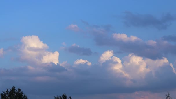 Panoranic Sunrise Sky con nubes de colores — Vídeos de Stock